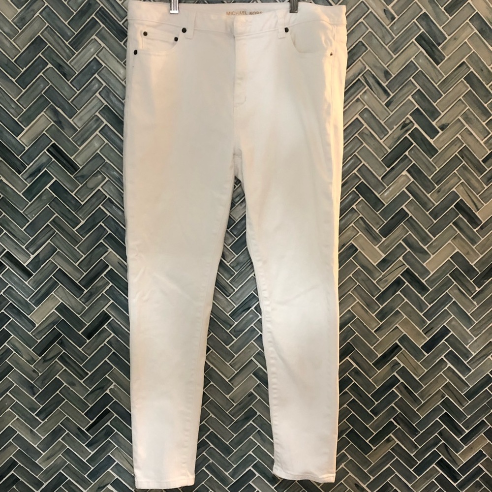 Crisp White Michael Kors Selma Skinny Jeans 14